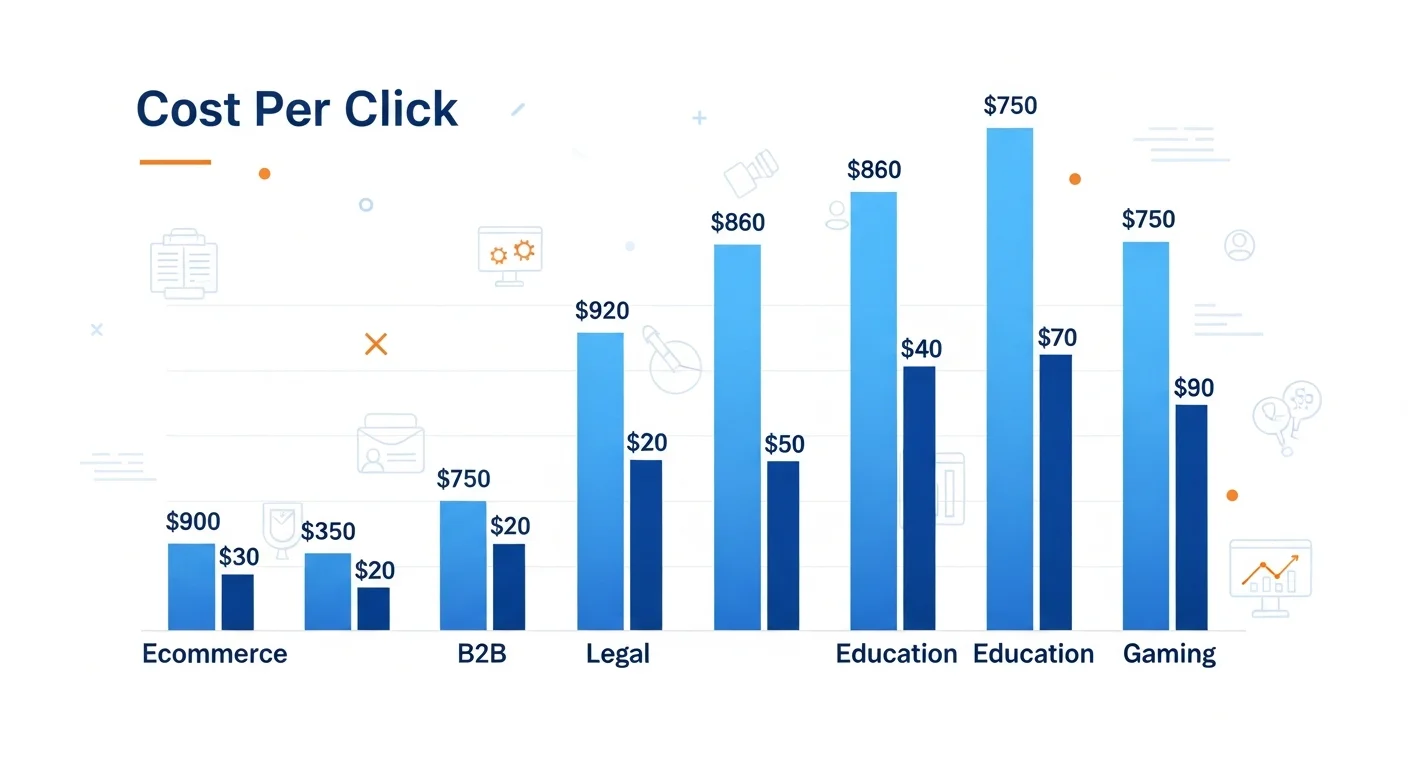 2026年各行业Google Ads平均CPC数据对比