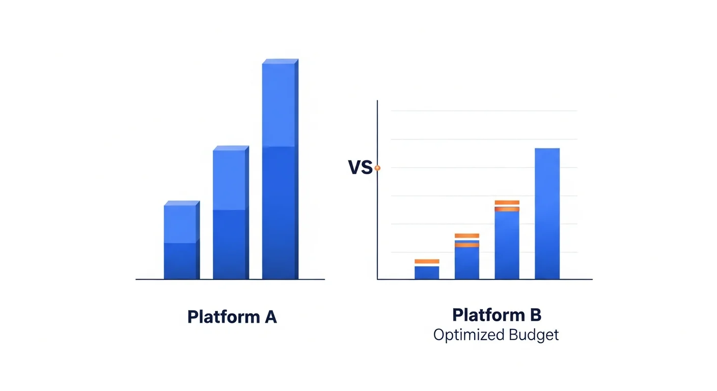 Bing Ads 与 Google Ads CPC 成本对比图，展示各行业点击费用差异