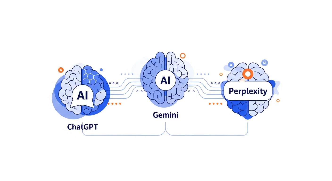 ChatGPT vs Gemini vs Perplexity：AI搜索引擎对比与品牌推荐逻辑拆解