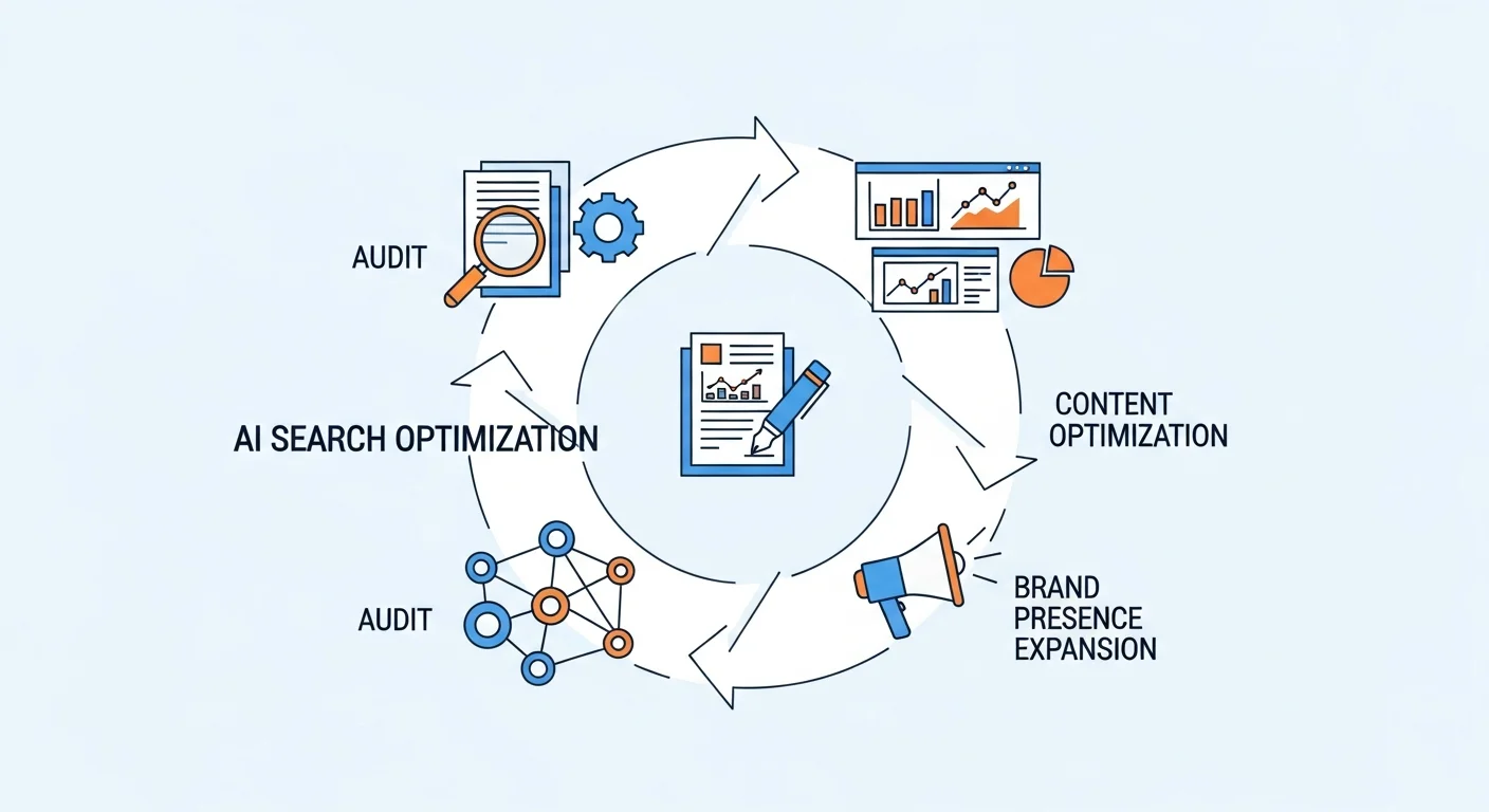 ChatGPT搜索优化四步实操流程图